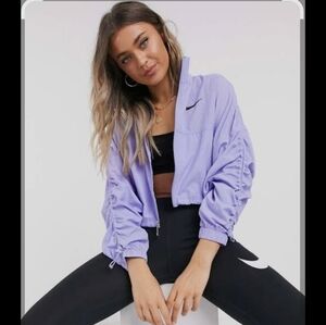 Nike Lavender Jacket and Black Leggings Ensemble